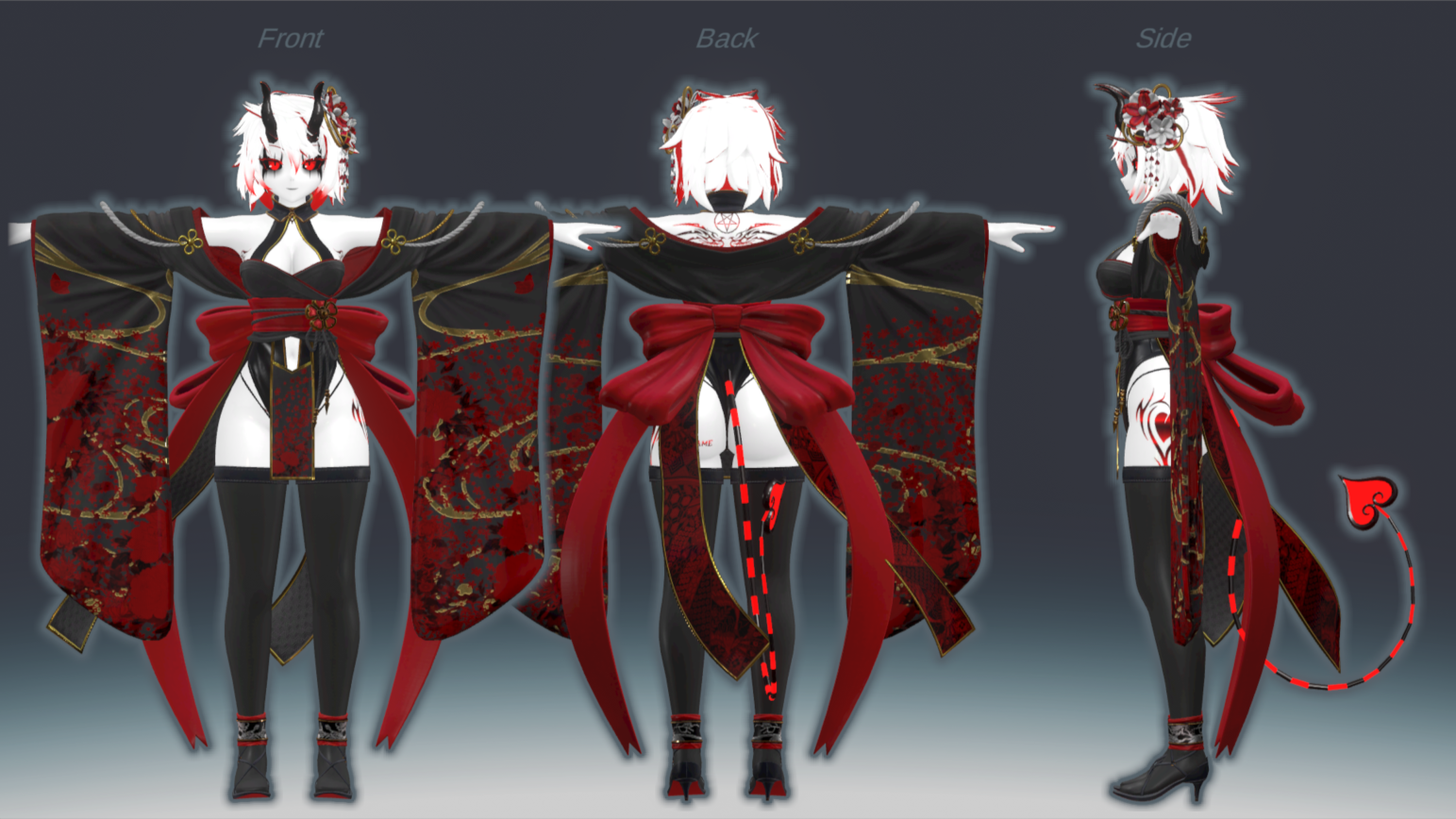 Japan themed outfit ref sheet