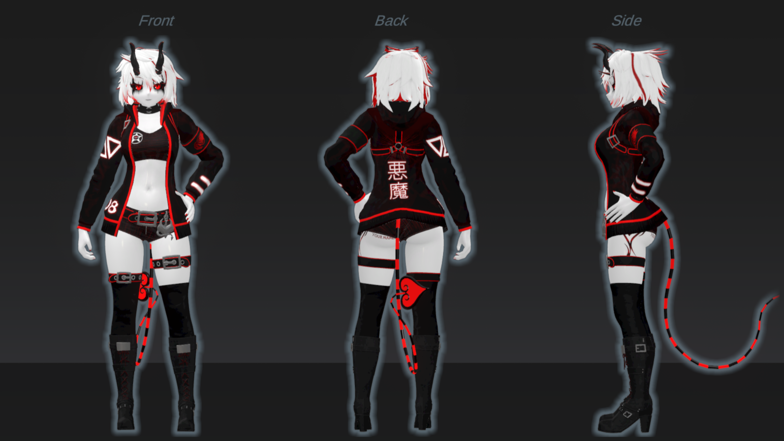 Main outfit with jacket ref sheet