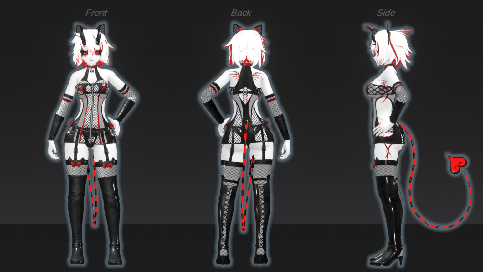 Neko themed outfit ref sheet